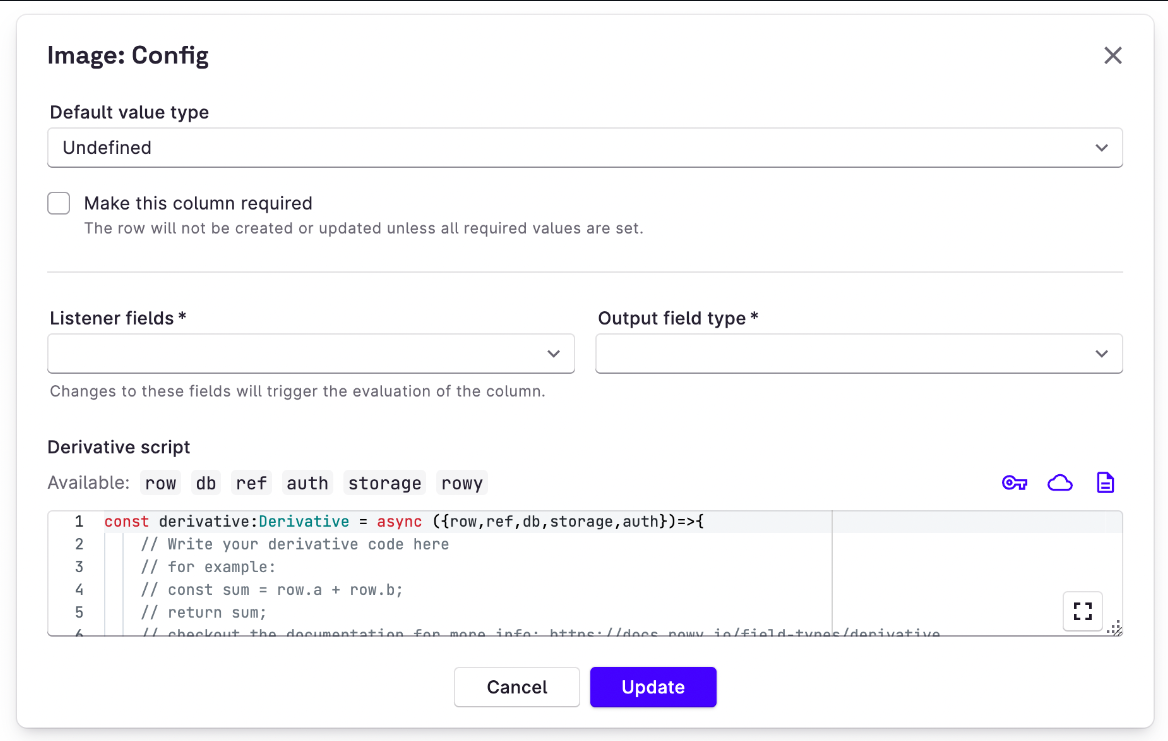 Using Derivative Column to utilize image URL