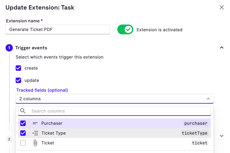 Extension Configuration