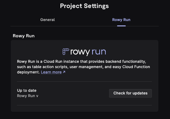 Rowy Run Setup